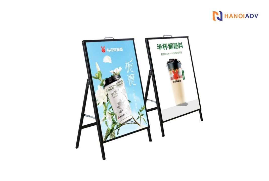 Khung standee sắt cho quán trà sữa