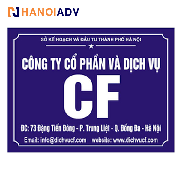 Biển công ty bằng mica đẹp, có độ bền cao