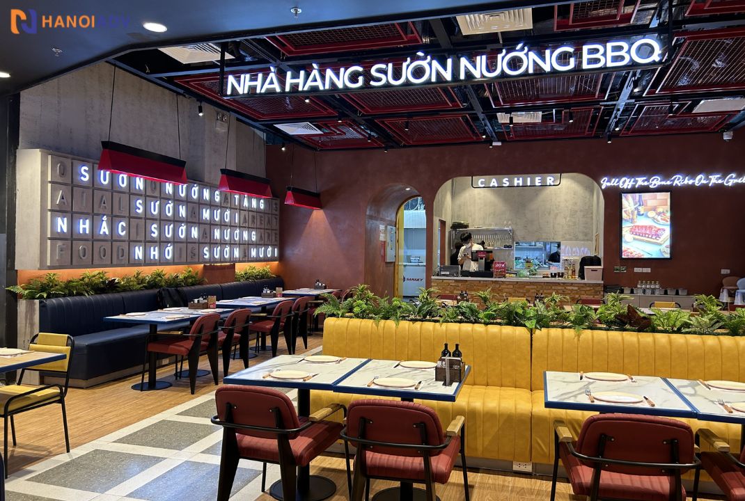 Mẫu bảng hiệu quảng cáo nhà hàng sườn nướng BBQ