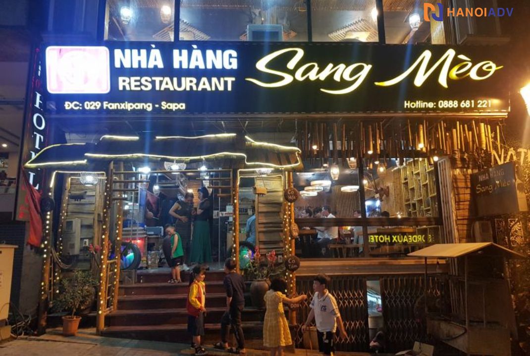 Mẫu biển quảng cáo nhà hàng Sang Mèo