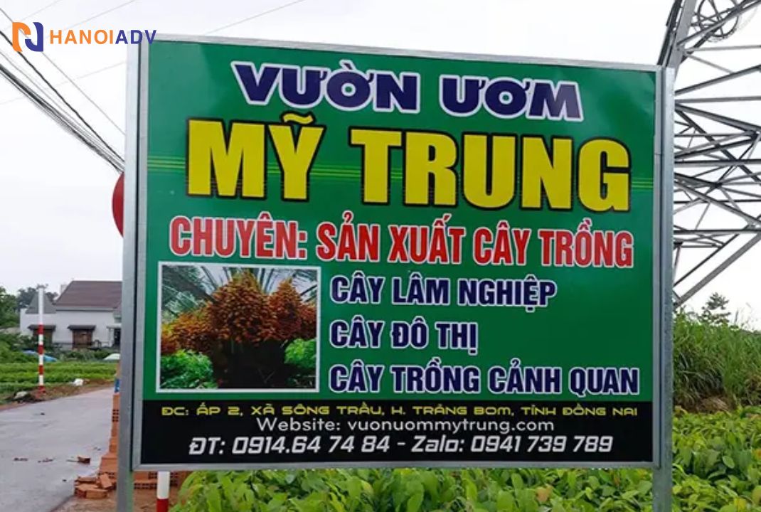 Biển của vườn ươm Mỹ Trung chuyên sản xuất cây trồng