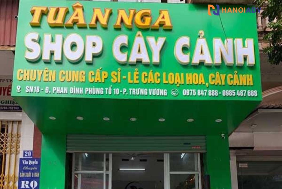 Thiết kế hiện đại, tối giản – phù hợp xu hướng biển hiệu hiện nay.