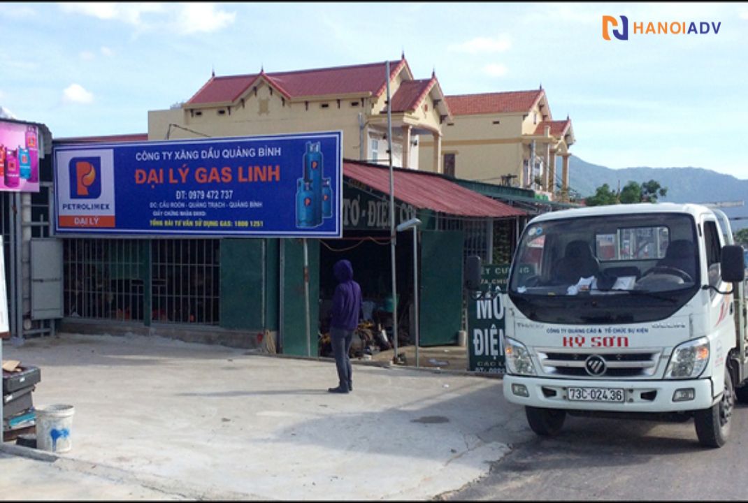 Mẫu biển quảng cáo cửa hàng Gas bằng bạt Hiflex