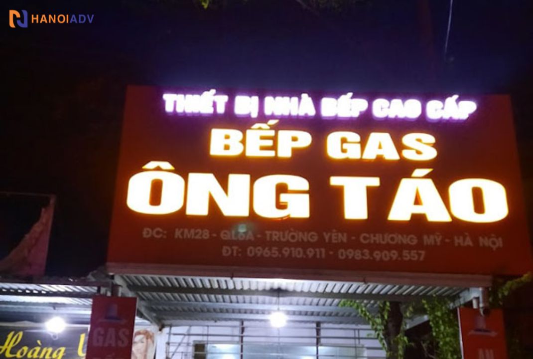 Bảng hiệu cửa hàng gas chữ nổi đèn LED