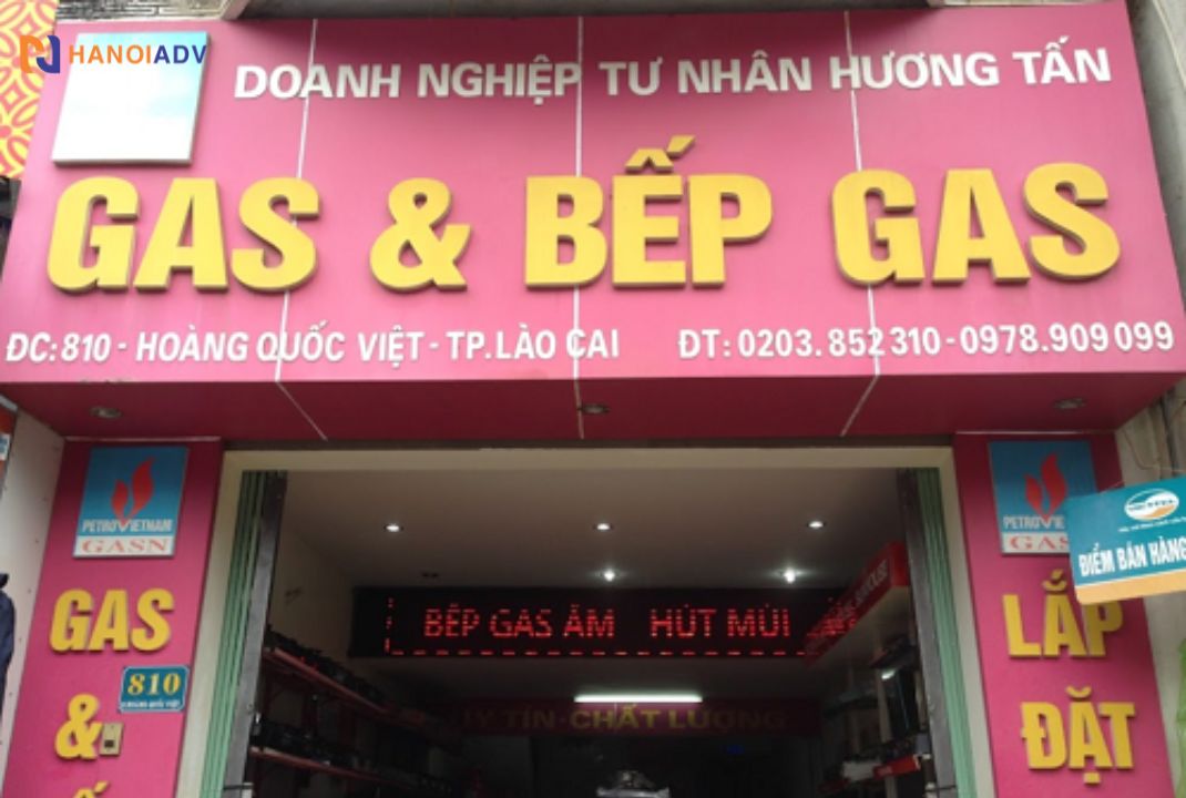 1 trong những biển quảng cáo nổi bật của cửa hàng gas lựa chọn
