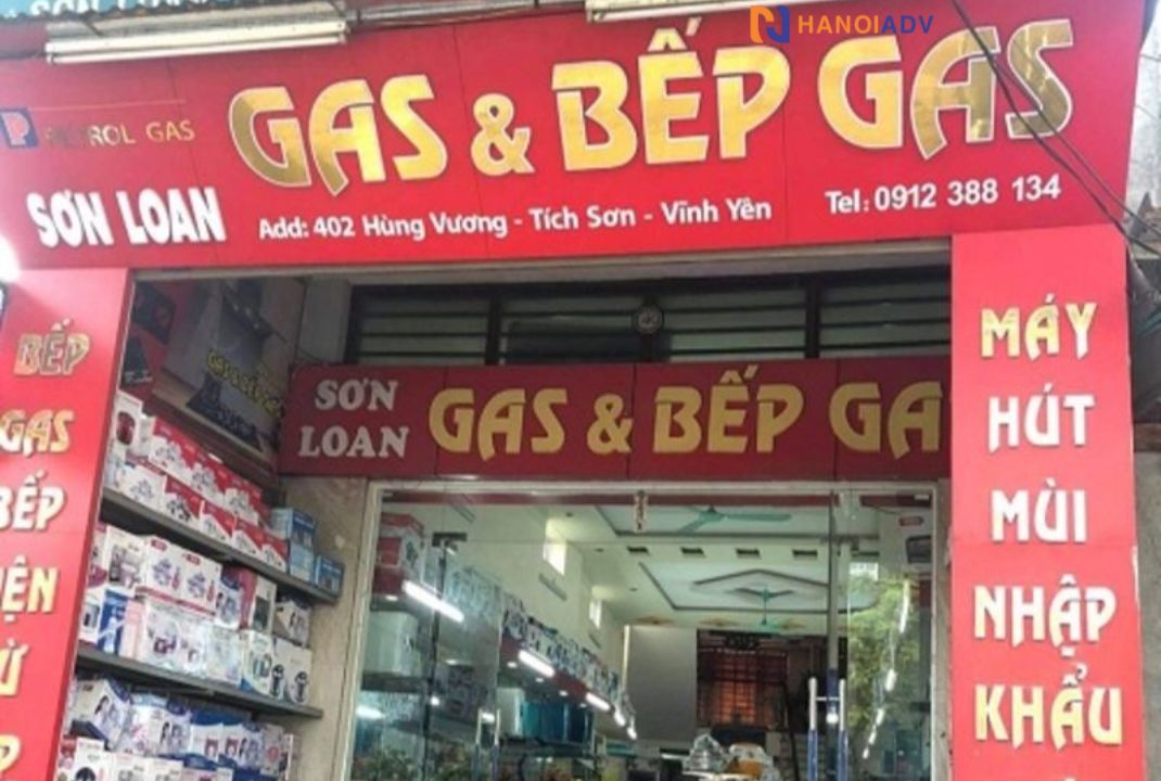 Biển cửa hàng Gas nền Alu chữ nổi