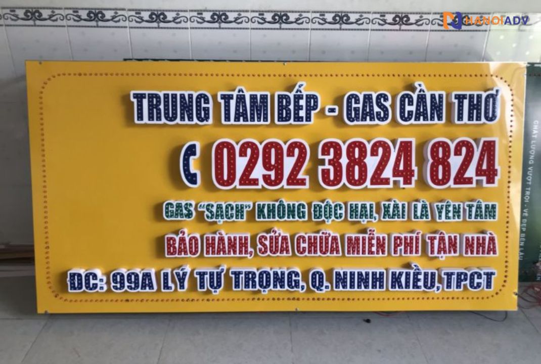 Bảng hiệu cửa hàng gas chữ nổi đèn LED