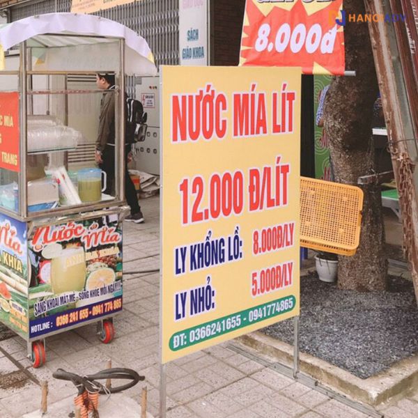 Biển quảng cáo bán nước mía độc đáo, sáng tạo
