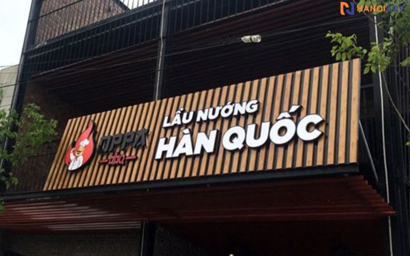 1 trong những biển quán cáo lẩu nướng được ưa chuộng