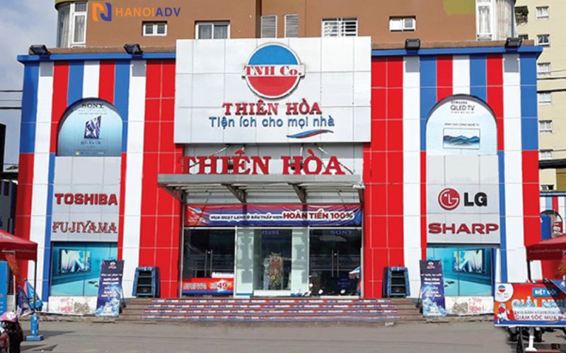 Mẫu biển quảng cáo điện lạnh kèm slogan của thương hiệu