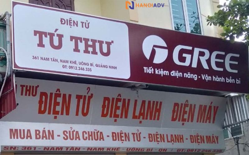 Biển quảng cáo cửa hàng Tú Thư