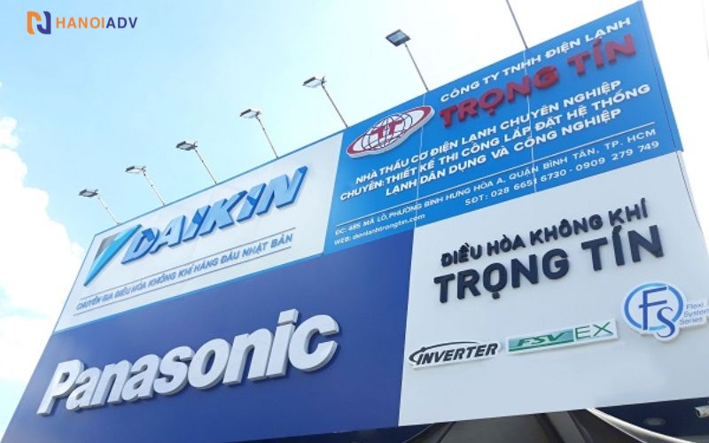 Mẫu bảng hiệu điện lạnh chữ nổi đèn hắt sáng