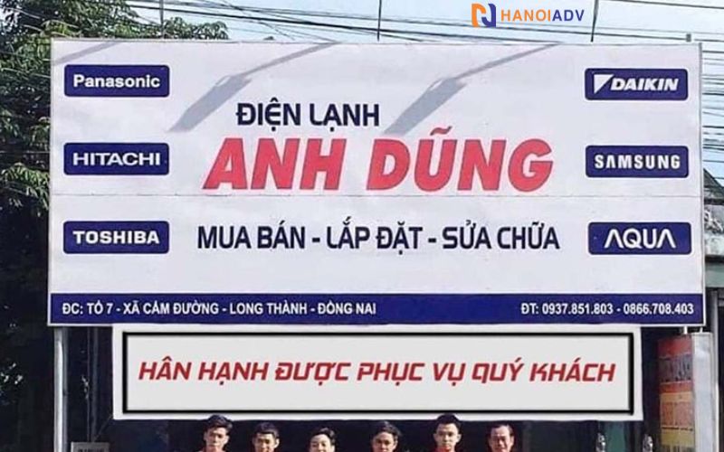 Mẫu biển quảng cáo điện lạnh đơn giản