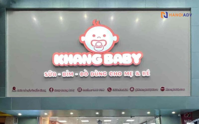 Biển hộp đèn mica hút nổi (nếu cần nổi bật ban đêm).Có thể kết hợp LED viền hoặc LED bên trong chữ nổi để tăng sự thu hút khi trời tối. 