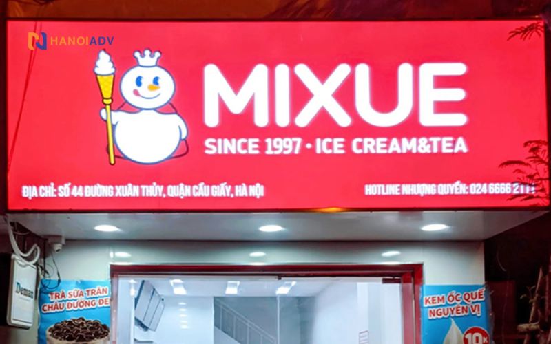 Kem tươi thương hiệu Mixue rất phổ biến ở Việt Nam.