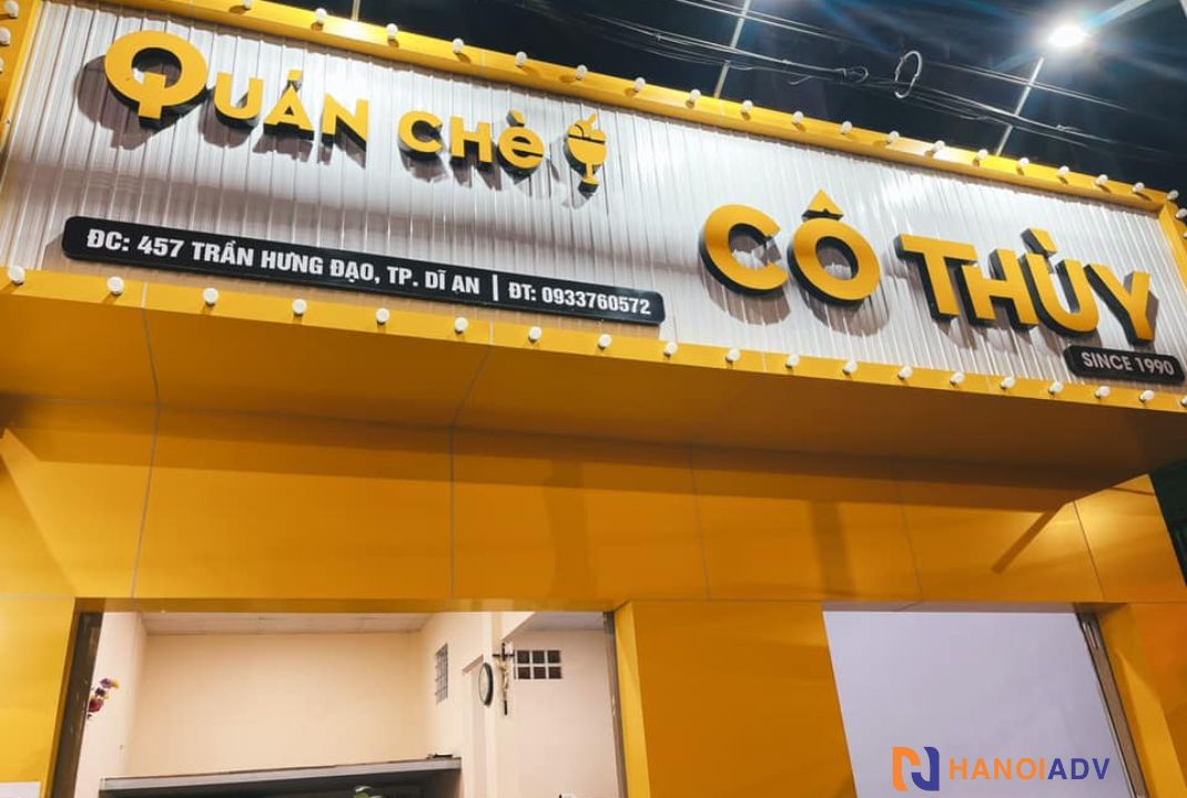 Biển quảng cáo chè đẹp với màu sắc đơn giản 