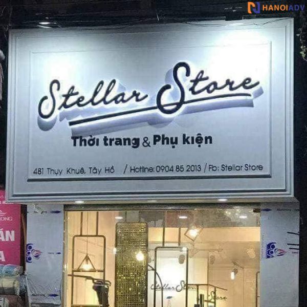 Biển quảng cáo Shop thời trang làm bằng Inox giá rẻ, thu hút