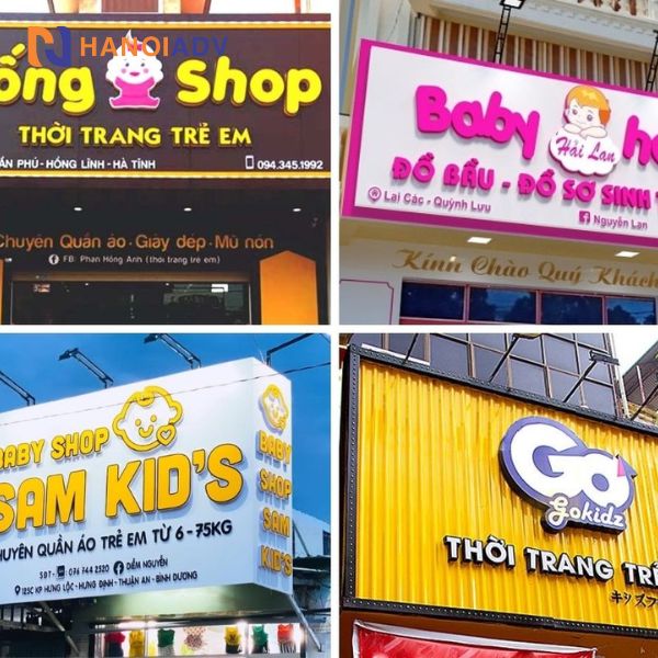 Top 7+ mẫu biển quảng cáo thời trang trẻ em thu hút
