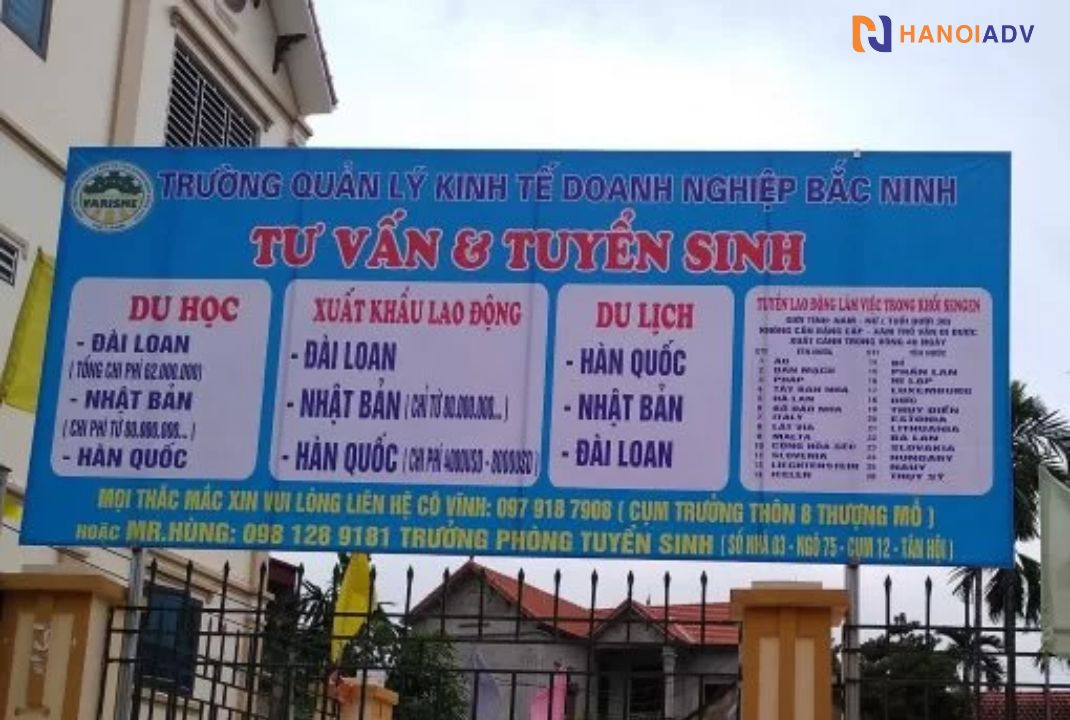 Biển của trường quản lý kinh tế doanh nghiệp bắc binh