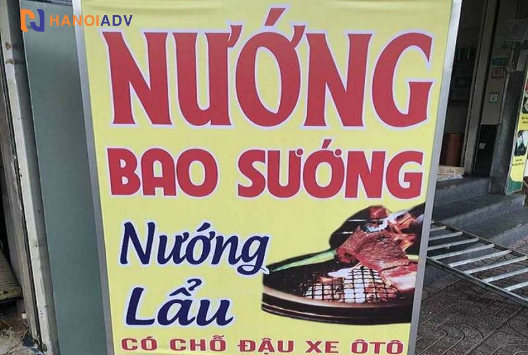 Biển hiệu quảng cáo lẩu nướng đánh đúng tâm lý khách hàng