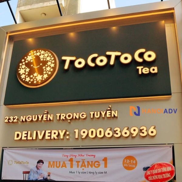 Mẫu biển quảng cáo trà sữa đẹp bằng alu