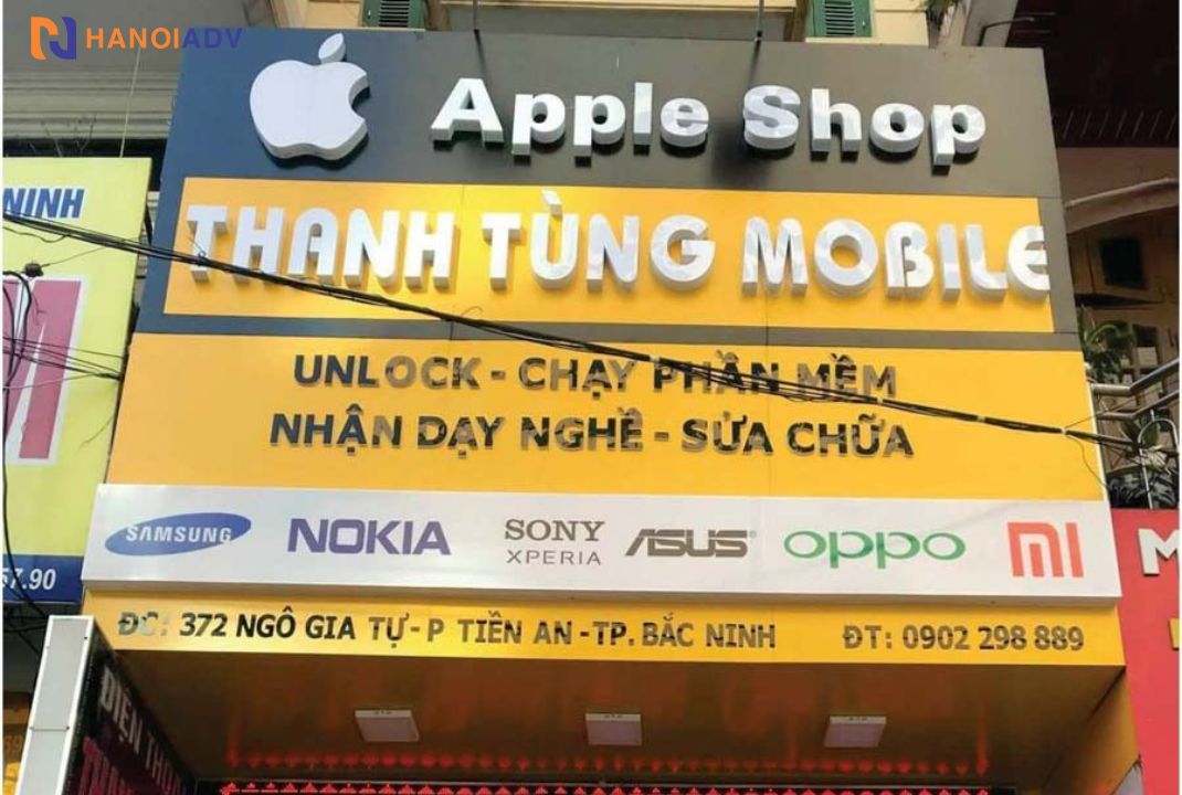 Biển quảng cáo điện thoại, chạy phần mềm, sửa chữa, dạy nghề