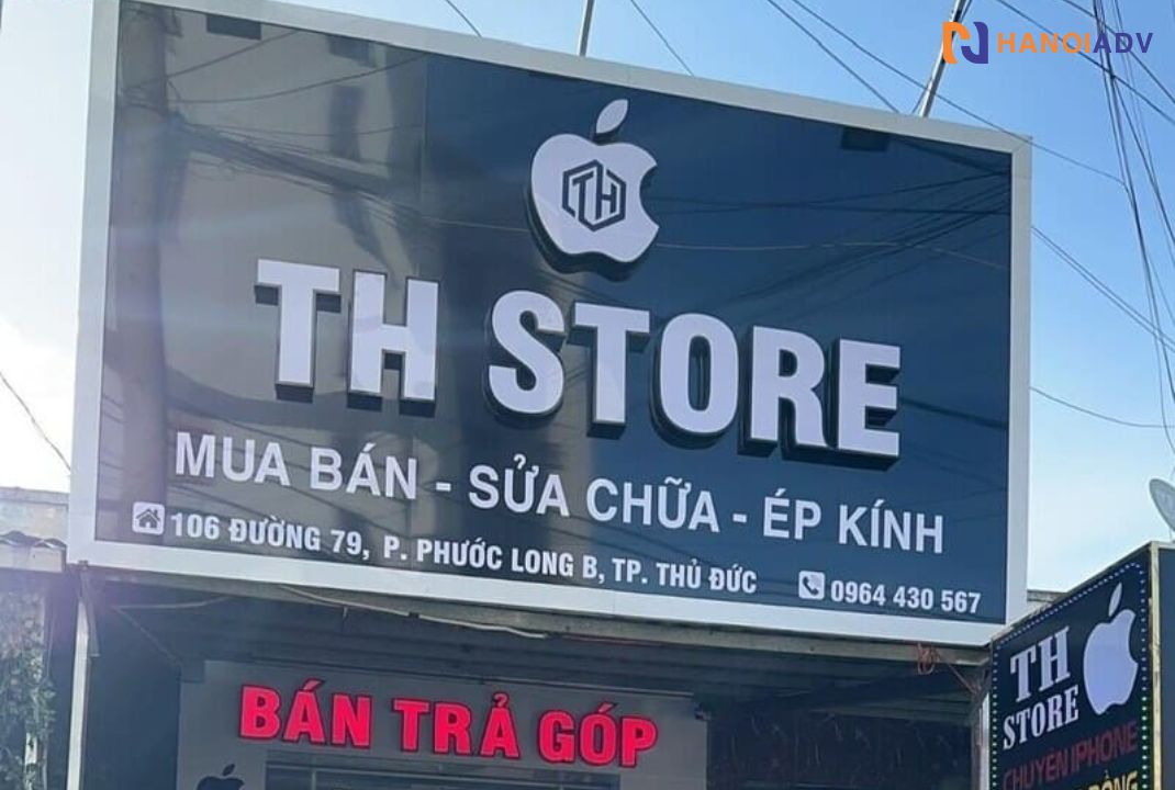 Chất liệu alu + chữ mica nổi dễ thu hút khách hàng