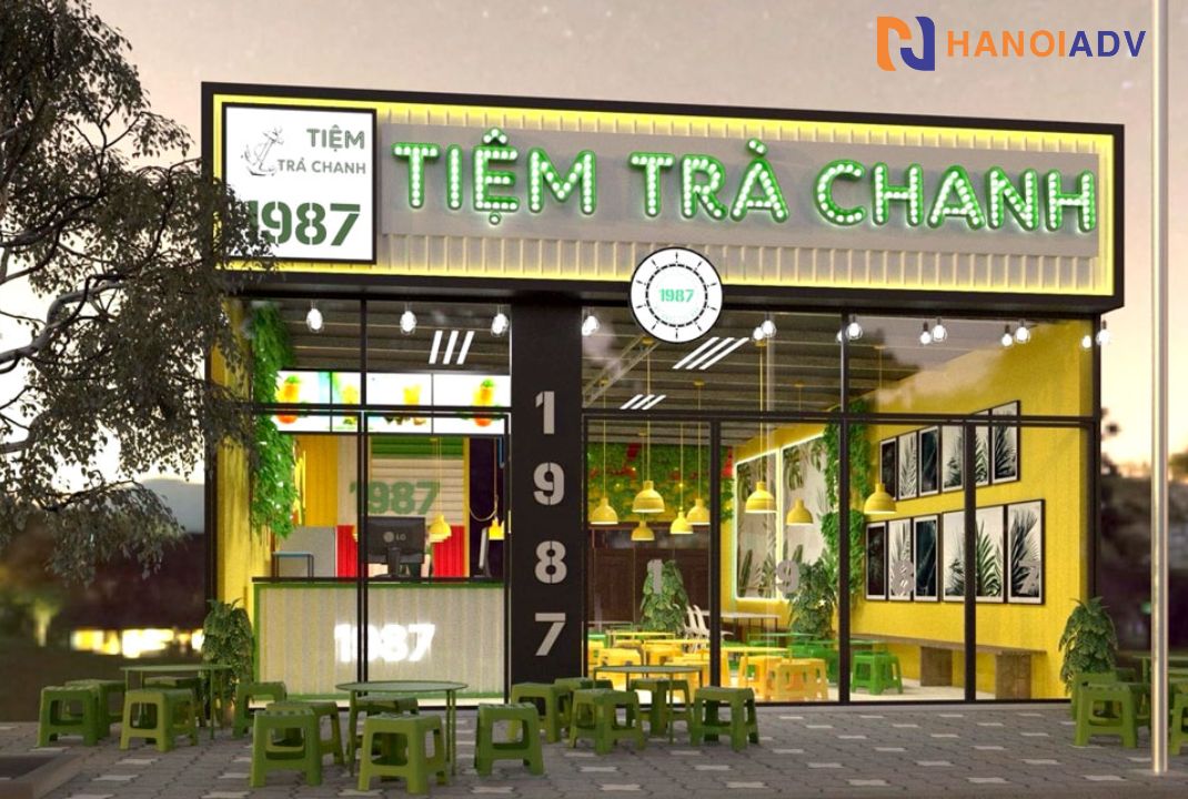 Chữ được bo vền gắn đèn LED, tạo hiệu ứng phát sáng ấn tượng.