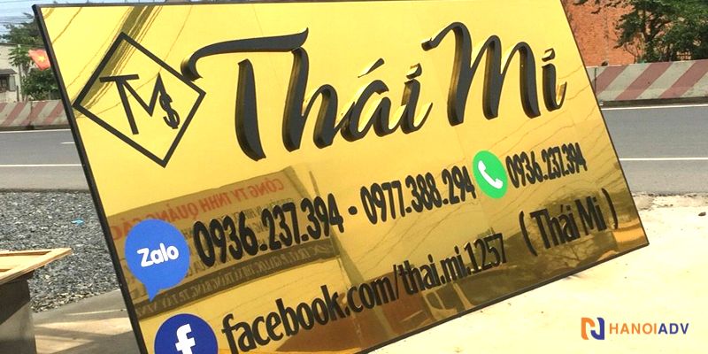 Việc thi công biển alu gương vàng tại HanoiADV bao gồm 6 bước rõ ràng, minh bạch