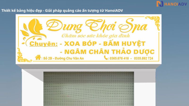 Bản demo thiết kế bảng hiệu đẹp Dung Thơi Spa