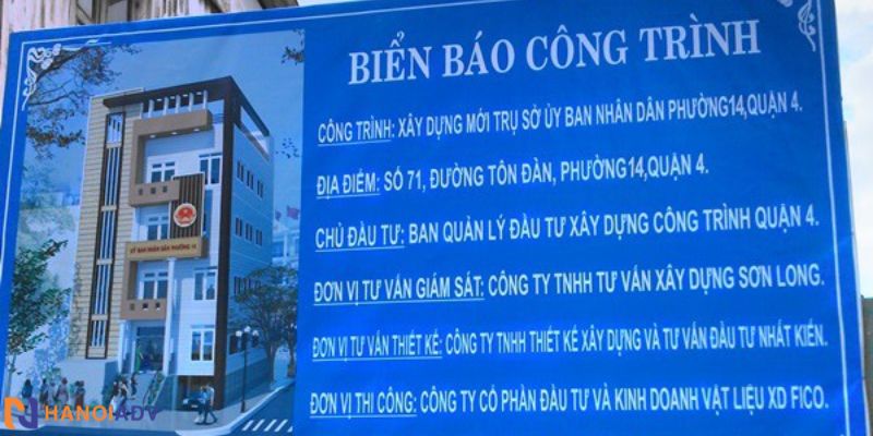 Biển hiệu công trình chuẩn quy định cùng HanoiADV – Lựa chọn hàng đầu cho mọi công trình xây dựng